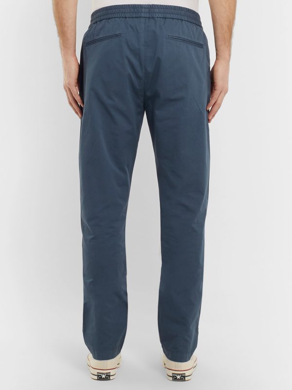 Navy Garment-Dyed Cotton-Twill Drawstring Trousers - BK Navy Garment-Dyed Cotton-Twill Drawstring Trousers - BK