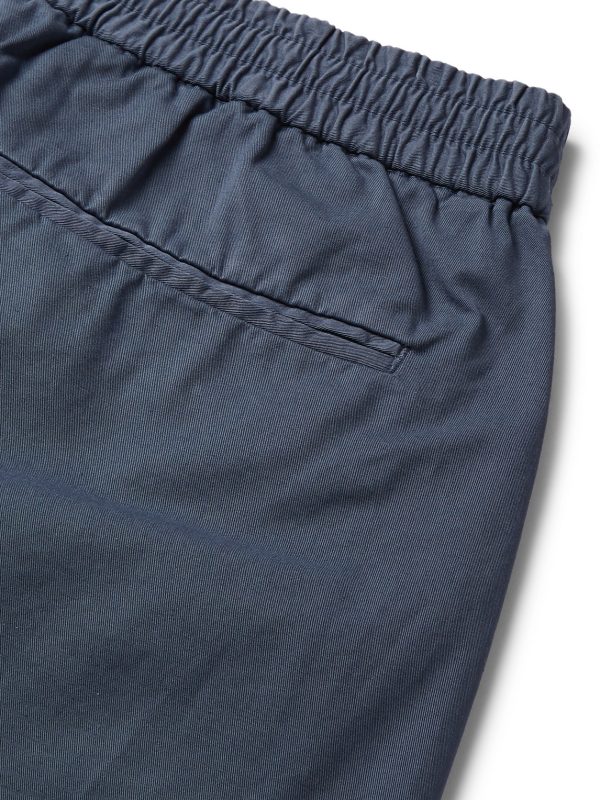 Navy Garment-Dyed Cotton-Twill Drawstring Trousers - CU Navy Garment-Dyed Cotton-Twill Drawstring Trousers - CU