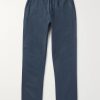 Navy Garment-Dyed Cotton-Twill Drawstring Trousers Navy Garment-Dyed Cotton-Twill Drawstring Trousers