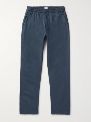 Navy Garment-Dyed Cotton-Twill Drawstring Trousers Navy Garment-Dyed Cotton-Twill Drawstring Trousers