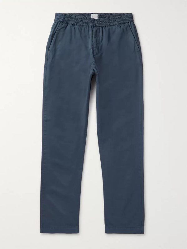 Navy Garment-Dyed Cotton-Twill Drawstring Trousers Navy Garment-Dyed Cotton-Twill Drawstring Trousers