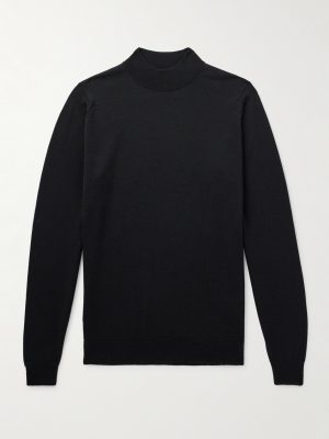 Slim-Fit Merino Wool Mock-Neck Sweater Slim-Fit Merino Wool Mock-Neck Sweater