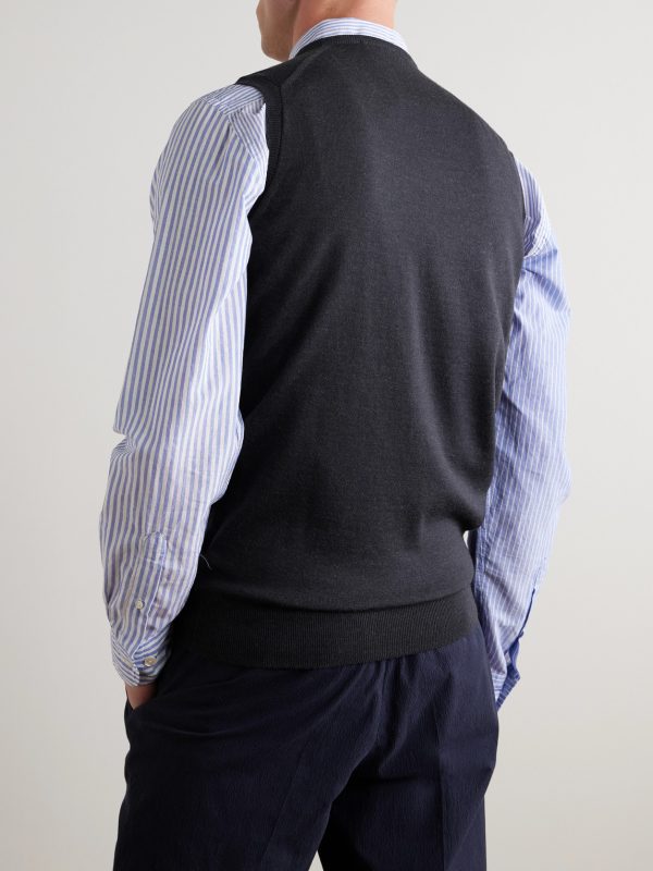 Hadfield Slim-Fit Merino Wool Sweater Vest - BK