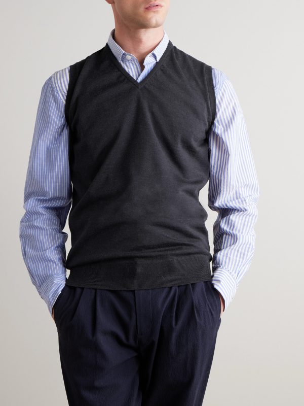 Hadfield Slim-Fit Merino Wool Sweater Vest - FR