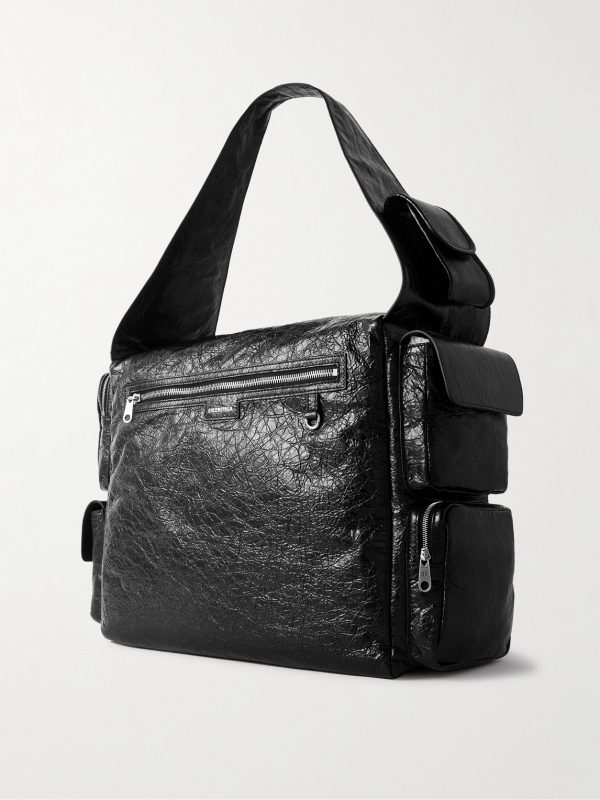 Superbusy Large Cracked-Leather Tote Bag - BK