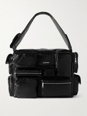 Superbusy Large Cracked-Leather Tote Bag