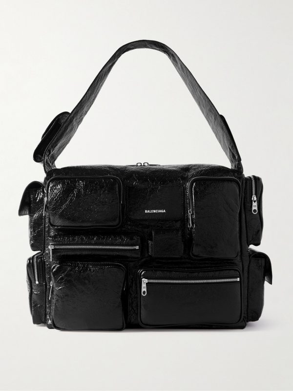 Superbusy Large Cracked-Leather Tote Bag
