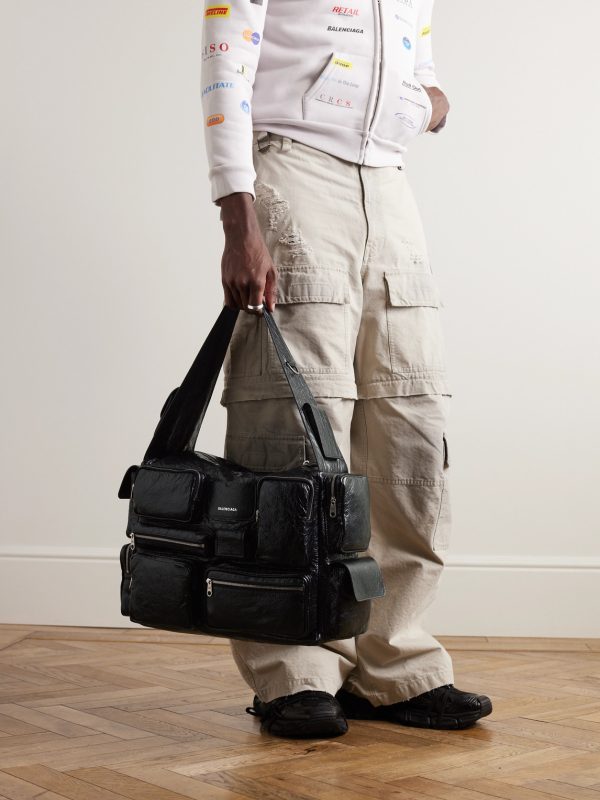 Superbusy Large Cracked-Leather Tote Bag - OU