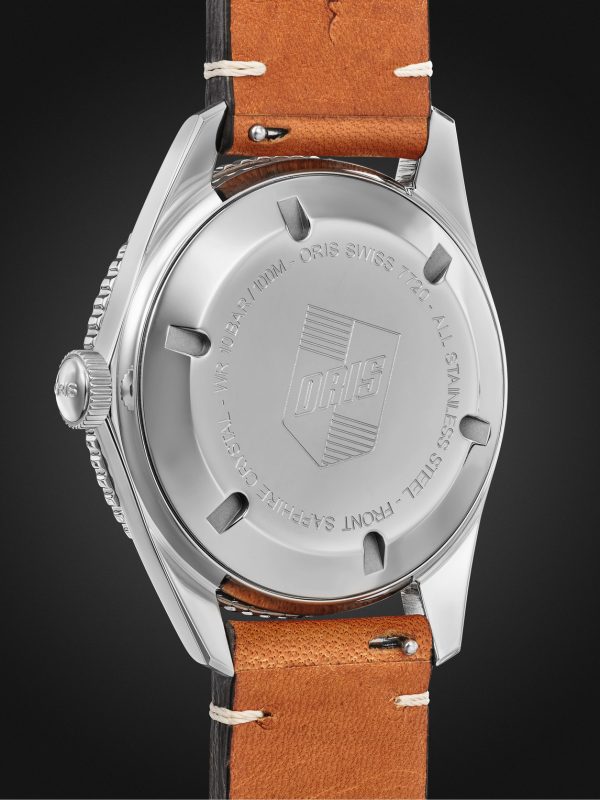 Divers Sixty-Five Date Automatic 42mm Stainless Steel and Leather Watch, Ref. No. 01 733 7720 4057-07 5 21 45 - BK