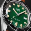 Divers Sixty-Five Date Automatic 42mm Stainless Steel and Leather Watch, Ref. No. 01 733 7720 4057-07 5 21 45 - CU