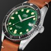 Divers Sixty-Five Date Automatic 42mm Stainless Steel and Leather Watch, Ref. No. 01 733 7720 4057-07 5 21 45 - FR