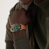 Divers Sixty-Five Date Automatic 42mm Stainless Steel and Leather Watch, Ref. No. 01 733 7720 4057-07 5 21 45 - OU