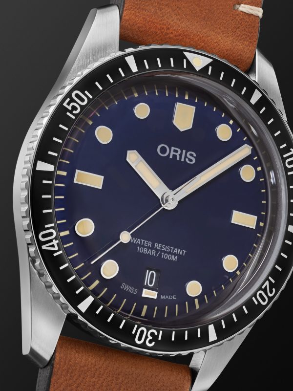 Divers Sixty-Five Date Automatic 40mm Stainless Steel and Leather Watch, Ref. No. 01 733 7707 4055-07 5 20 45 - CU Divers Sixty-Five Date Automatic 40mm Stainless Steel and Leather Watch, Ref. No. 01 733 7707 4055-07 5 20 45 - CU