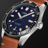 Divers Sixty-Five Date Automatic 40mm Stainless Steel and Leather Watch, Ref. No. 01 733 7707 4055-07 5 20 45 - FR Divers Sixty-Five Date Automatic 40mm Stainless Steel and Leather Watch, Ref. No. 01 733 7707 4055-07 5 20 45 - FR