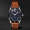 Divers Sixty-Five Date Automatic 40mm Stainless Steel and Leather Watch, Ref. No. 01 733 7707 4055-07 5 20 45 Divers Sixty-Five Date Automatic 40mm Stainless Steel and Leather Watch, Ref. No. 01 733 7707 4055-07 5 20 45