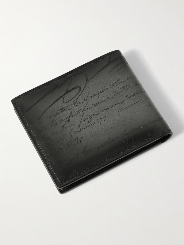 Makore Scritto Venezia Leather Billfold Wallet - BK Makore Scritto Venezia Leather Billfold Wallet - BK