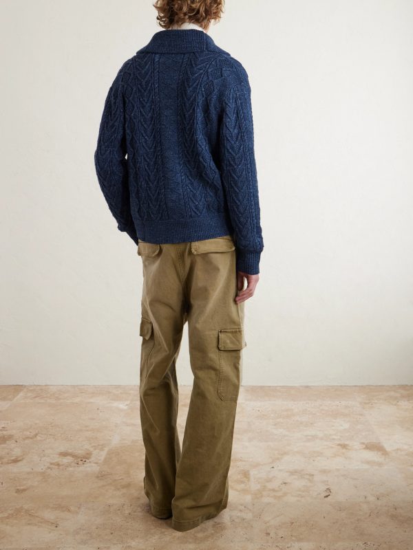 Cable-Knit Cotton Cardigan - BK Cable-Knit Cotton Cardigan - BK