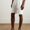 Straight-Leg Pleated Cotton and Linen-Blend Twill Shorts - FR