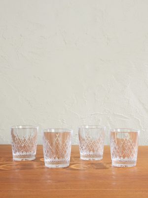 Barwell Set of Four Crystal Rocks Glasses