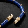 Gold Lapis Lazuli Heishi Beaded Bracelet - CU Gold Lapis Lazuli Heishi Beaded Bracelet - CU
