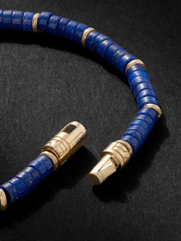 Gold Lapis Lazuli Heishi Beaded Bracelet - CU Gold Lapis Lazuli Heishi Beaded Bracelet - CU