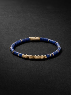 Gold Lapis Lazuli Heishi Beaded Bracelet Gold Lapis Lazuli Heishi Beaded Bracelet