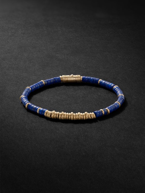 Gold Lapis Lazuli Heishi Beaded Bracelet Gold Lapis Lazuli Heishi Beaded Bracelet