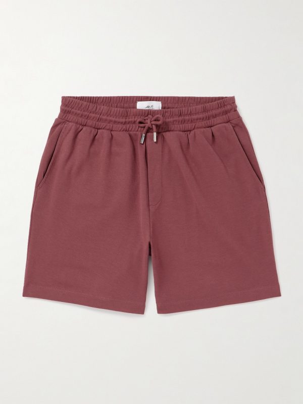 Straight-Leg Organic Cotton-Piqué Drawstring Shorts Straight-Leg Organic Cotton-Piqué Drawstring Shorts