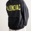 Tape Type Oversized Distressed Logo-Print Cotton-Jersey Hoodie - FR Tape Type Oversized Distressed Logo-Print Cotton-Jersey Hoodie - FR