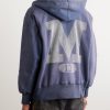 Logo-Print Distressed Cotton-Jersey Hoodie - BK Logo-Print Distressed Cotton-Jersey Hoodie - BK