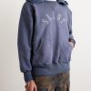 Logo-Print Distressed Cotton-Jersey Hoodie - FR Logo-Print Distressed Cotton-Jersey Hoodie - FR