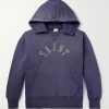 Logo-Print Distressed Cotton-Jersey Hoodie Logo-Print Distressed Cotton-Jersey Hoodie