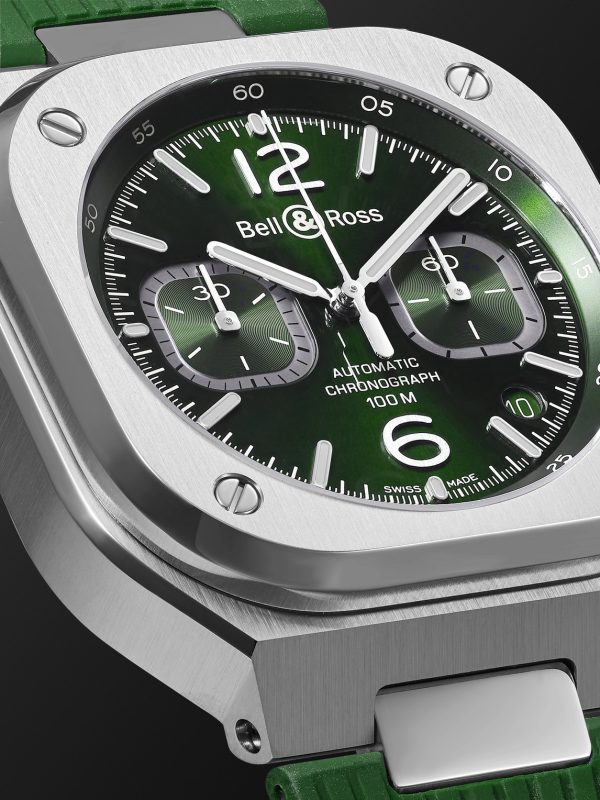 BR 05 Automatic Chronograph 42mm Stainless Steel and Rubber Watch, Ref. No. BR05C-GN-ST/SRB - CU BR 05 Automatic Chronograph 42mm Stainless Steel and Rubber Watch, Ref. No. BR05C-GN-ST/SRB - CU