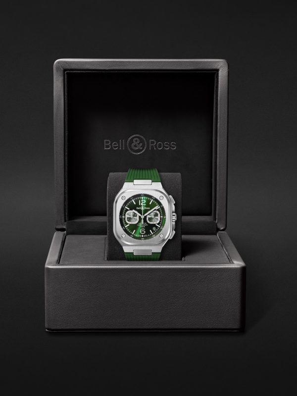 BR 05 Automatic Chronograph 42mm Stainless Steel and Rubber Watch, Ref. No. BR05C-GN-ST/SRB - E3 BR 05 Automatic Chronograph 42mm Stainless Steel and Rubber Watch, Ref. No. BR05C-GN-ST/SRB - E3