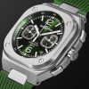 BR 05 Automatic Chronograph 42mm Stainless Steel and Rubber Watch, Ref. No. BR05C-GN-ST/SRB - FR BR 05 Automatic Chronograph 42mm Stainless Steel and Rubber Watch, Ref. No. BR05C-GN-ST/SRB - FR