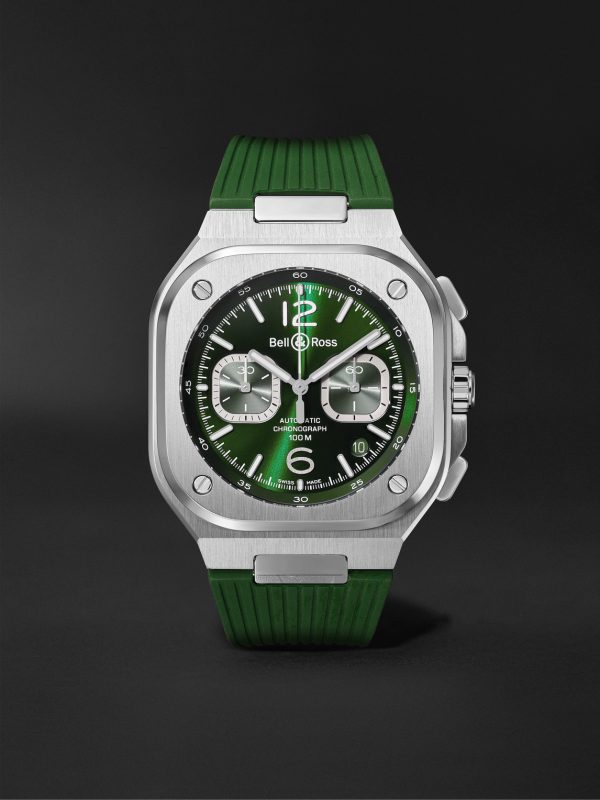 BR 05 Automatic Chronograph 42mm Stainless Steel and Rubber Watch, Ref. No. BR05C-GN-ST/SRB BR 05 Automatic Chronograph 42mm Stainless Steel and Rubber Watch, Ref. No. BR05C-GN-ST/SRB