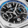 BR 05 Alpine Automatic Chronograph 42mm Stainless Steel and Leather Watch, Ref. No. BR05C-A523-ST/SCA - CU