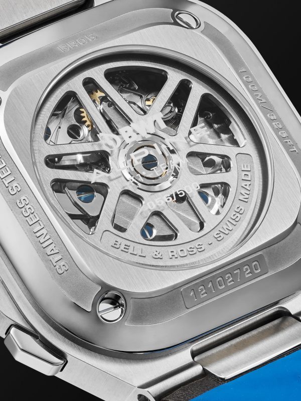 BR 05 Alpine Automatic Chronograph 42mm Stainless Steel and Leather Watch, Ref. No. BR05C-A523-ST/SCA - E1