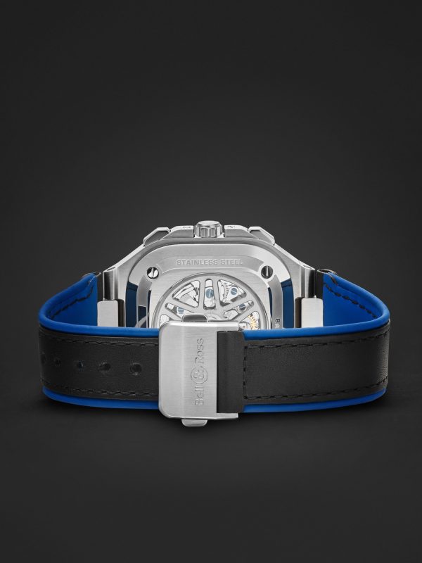 BR 05 Alpine Automatic Chronograph 42mm Stainless Steel and Leather Watch, Ref. No. BR05C-A523-ST/SCA - E2