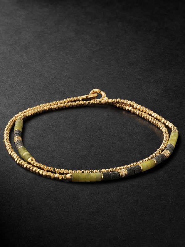 Creosote Gold, Lapis Lazuli and Diamond Wrap Bracelet