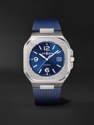 BR 05 Blue Steel Automatic 40mm Stainless Steel Watch, Ref. No. BR05A-BLU-ST/SRB