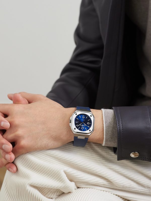 BR 05 Blue Steel Automatic 40mm Stainless Steel Watch, Ref. No. BR05A-BLU-ST/SRB - OU BR 05 Blue Steel Automatic 40mm Stainless Steel Watch, Ref. No. BR05A-BLU-ST/SRB - OU
