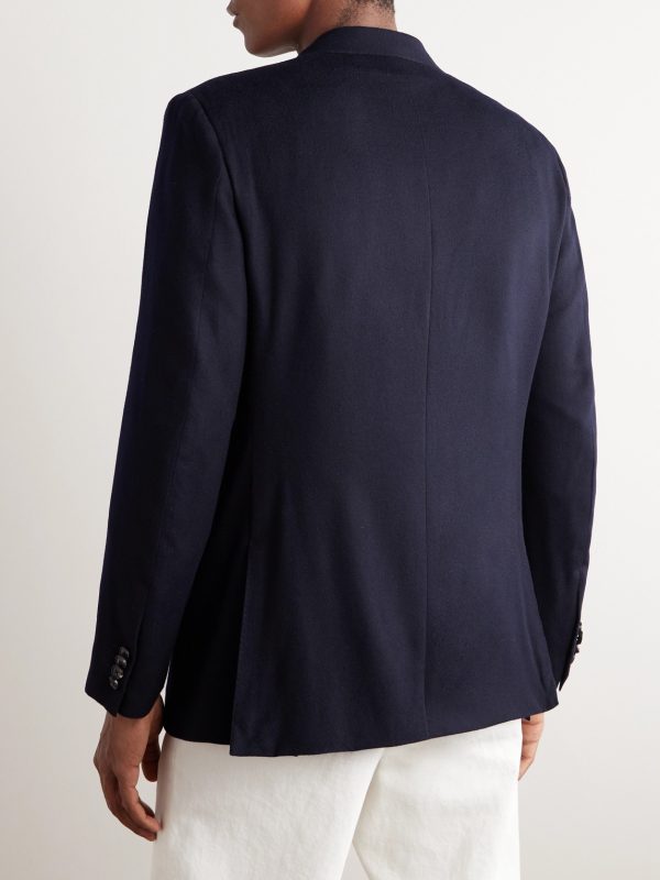 Milano Double-Breasted Brushed Cashmere Blazer - BK