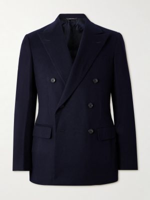 Milano Double-Breasted Brushed Cashmere Blazer Milano Double-Breasted Brushed Cashmere Blazer