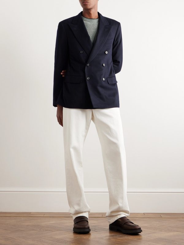 Milano Double-Breasted Brushed Cashmere Blazer - OU
