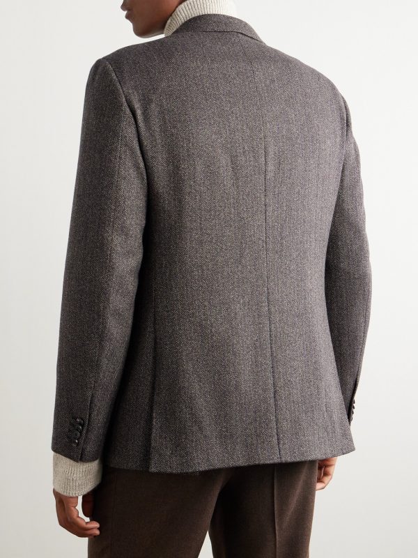 Torino Pinstripe Herringbone Cashmere-Tweed Blazer - BK Torino Pinstripe Herringbone Cashmere-Tweed Blazer - BK