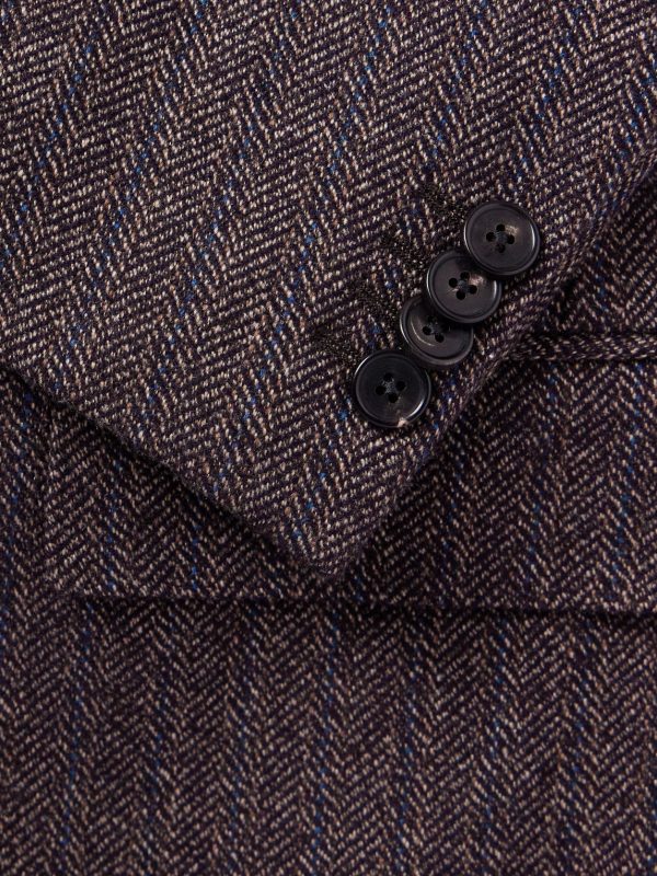 Torino Pinstripe Herringbone Cashmere-Tweed Blazer - CU Torino Pinstripe Herringbone Cashmere-Tweed Blazer - CU