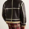 Leather-Trimmed Shearling Jacket - BK