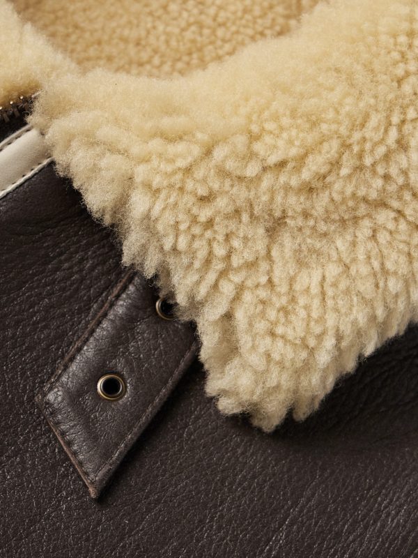 Leather-Trimmed Shearling Jacket - E1