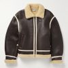 Leather-Trimmed Shearling Jacket